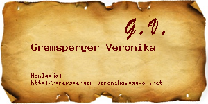 Gremsperger Veronika névjegykártya